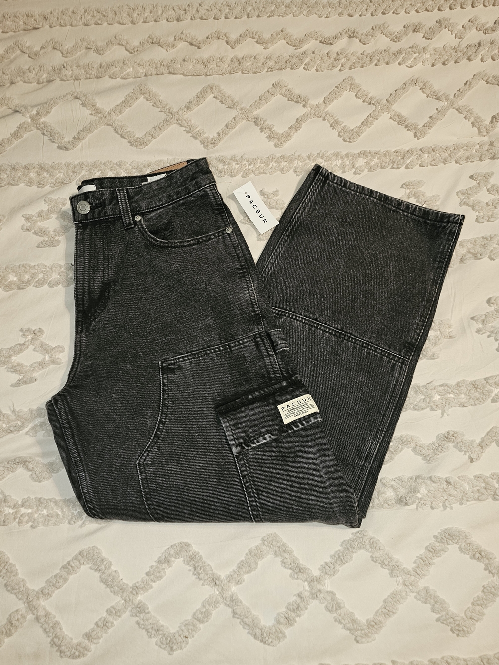 PacSun Men’s Washed Black Dylan Baggy, Relaxed Carpenter Jeans
